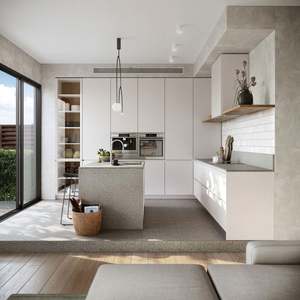 Armoires de cuisine luxueuses pour la maison avec un design moderne, directement de l'usine, armoires de cuisine blanches - Product Image 1