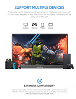 Arzopa A1 15.6 pouces 1080P FHD 60Hz extension d'écran d'ordinateur portable écran d'affichage de moniteur Portable pour ordinateur portable moniteur Portable