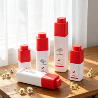 Flacon pompe airless carré personnalisé avec actionneur rotatif rechargeable 15 30 50 ml pour sérum cosmétique et soins de la peau
