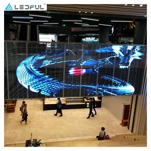 High Brightness Indoor P3.9 * 7.8 P 3.91-P 7.81 Fixed China Glass TV Curtain Price Video Wall Panel Transparent LED Display Screen