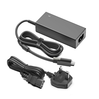 Adaptor Daya GaN PD 65W USB-C PSU Desktop Dengan Pengunci Sekrup untuk Penggunaan Industri Inlet AC C14