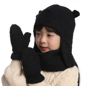 kleines mädchen junge winter beanie mütze schal handschuhe set für damen kinder kind warm thermischer hals wärmer kaltes wetter kundenspezifisch unisex