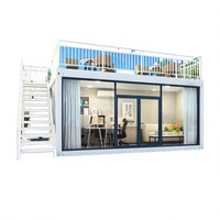 Conteneur mobile de 20 pieds en panneaux sandwich d'acier respirants préfabriqués en kit, design ferme, pour hôtel, bureau, boutique ou villa
