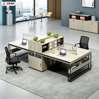 Escritorio de Oficina Moderno y Duradero JIUSHUN, Personalizable, para 2, 4 o 6 Personas, con Gabinete