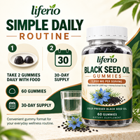 Liferio Huile de Nigelle Antioxydante Naturelle en Gummies, Formule Personnalisée, Emballage, Traitement OEM