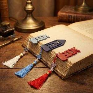 PU Leather Chinese Style Embossed <b>Bookmark</b> with Tassels-Portable Promotional Gift for Book Lovers - Product Image 1