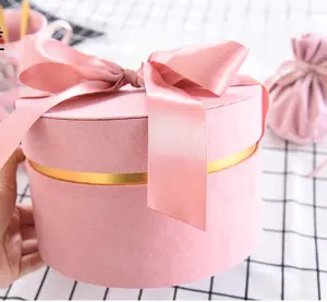 프리미엄 품질 라운드 꽃 상자 럭셔리 선물 상자 뚜껑 선물 준비 라운드 모자 상자 뚜껑
