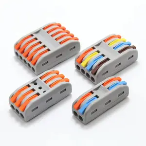 Quick Fast Connector Push-in Electrical Terminals 2/3/4/5 Poles Copper Terminal Block Compact Push In Wire Connectors