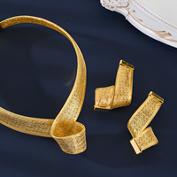 MEIZI Bijoux Dubai Tendance Cuivre Plaqué Or 18 carats Parure de Luxe Bague Boucles d'Oreilles Africaines pour Mariage