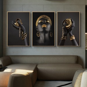 Creativo negro y oro pulsera joyería-inspirado pintura decorativa sin marco hogar vestíbulo sala de estar pintura colgante