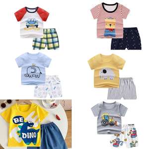 Nouveaux produits à succès, vêtements pour bébé neutres en 2 pièces, ensembles de vêtements pour bébé occidentaux, ensembles de vêtements en mousseline pour enfants pour l'été - Product Image 1