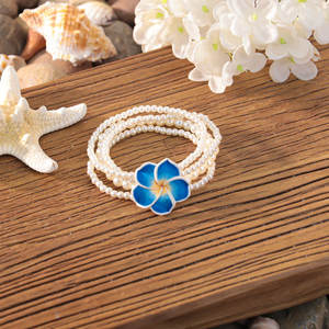 Pulsera <span class=keywords><strong>de</strong></span> Cuentas <span class=keywords><strong>de</strong></span> Cristal Estilo Bohemio para Vacaciones, Pulsera <span class=keywords><strong>de</strong></span> Cuentas Apilables con <span class=keywords><strong>Plumeria</strong></span> <span class=keywords><strong>de</strong></span> Arcilla, Estilo Ins para Mujer, Suministro Transfronterizo - Product Image 6