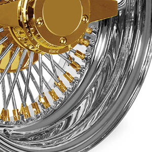 Jantes en <span class=keywords><strong>acier</strong></span> Offre Spéciale 13x7 72 dentelle droite inverse Triple or 13 14 <span class=keywords><strong>pouces</strong></span> 72 rayons roues à rayons chromés pour voitures anciennes - Product Image 3