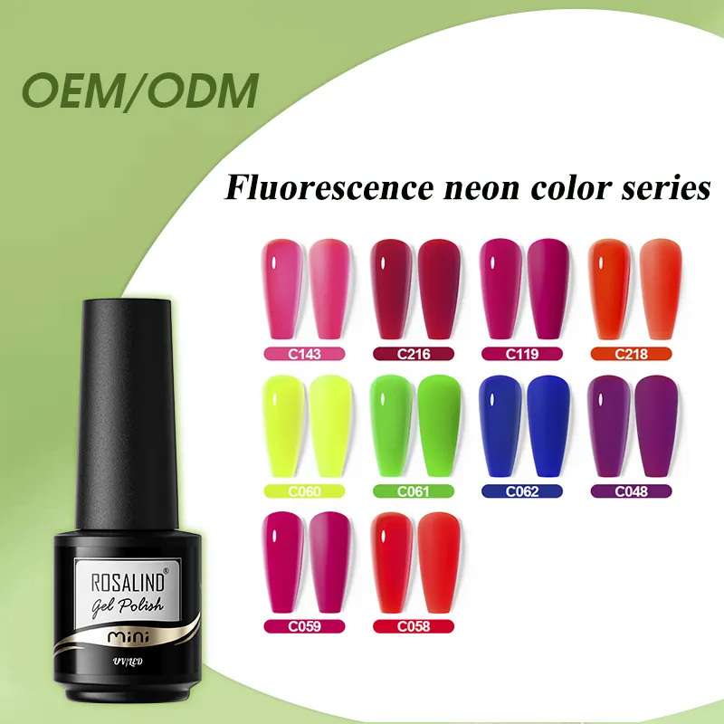 ROSALIND private label imbevuto Semi permanenti esmalte lunga durata uv led neon/fluorescenza color smalto per unghie gel