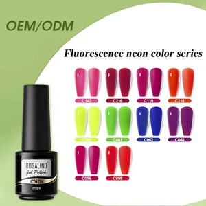 ROSALIND Private Label Soak Off Semi Permanent Esmaltes Long Lasting Uv Led Neon/fluorescence Color Nail Polish Gel