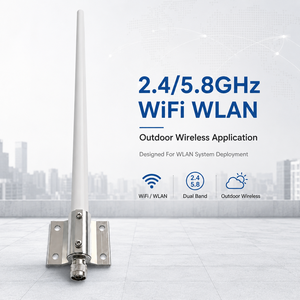 เสาอากาศไฟเบอร์กลาสแบบสองย่านความถี่ 9dBi 2.4G 5.8G สำหรับภายนอกอาคาร แบบรอบทิศทาง สำหรับสถานีฐาน พร้อมหัวต่อ N-Male สำหรับระบบ WiFi WLAN <span class=keywords><strong>WISP</strong></span> - Product Image 1