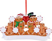 Ornement de Noël pour famille de 6 personnes 2027, maison en pain d'épices personnalisée