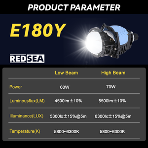 Redsea bi LED actualizado E180Y H4 H7 bi led proyector 3,0 con rosca 140W auto bi led proyector lente para coches - Product Image 6