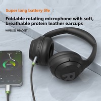 Headphone Bluetooth Stereo Surround Sound Universal Nirkabel untuk E-sports dengan Bantalan Telinga Kulit Protein Ramah Kulit.