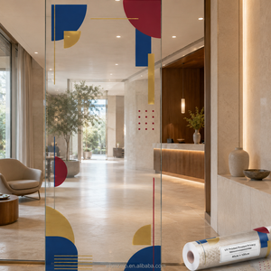 <span class=keywords><strong>Film</strong></span> de fenêtre givré imprimé UV effet faux rideau avec vue sur la ville pour la décoration de vitres de bureau et de bureau d'étude 40cm X 100cm - Product Image 1