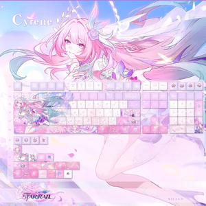 120 <span class=keywords><strong>Teclas</strong></span> Honkai: Star Rail Cyrene, <span class=keywords><strong>Teclas</strong></span> de Juego de Anime, <span class=keywords><strong>Teclas</strong></span> de Teclado Mecánico con Sublimación de Tinte Cherry PBT, Regalo para Jugadores - Product Image 1