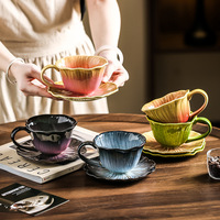 Tasses de voyage en céramique colorées sous glaçure, transformées au four, à haute esthétique, style américain, écologiques, pour la maison, le bureau et le thé de l'après-midi