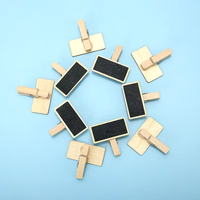 Tableau d'écriture en bois Mini clips de tableau noir Mini tableau noir en bois mémo effaçable Rectangle mini clips en bois tableau noir étiquette signes