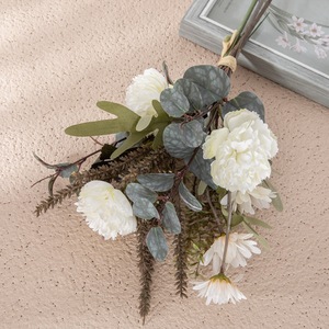 CallaFloral <b>Artificial</b> <b>Snow</b> Lotus Bouquet Plastic Woven Fabric Wedding Home Decoration CF01218A - Product Image 3