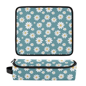 กระเป๋าจัดเก็บอุปกรณ์ทำผมแบบพกพา 2-in-1 ลายดอกเดซี่ พิมพ์ลายเต็มใบ พร้อมแผ่นรองกันความร้อน - Product Image 3