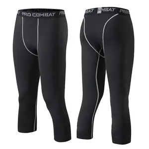 Nieuw Binnen 3/4 Heren Sport Panty Basketbal Fitness Hardlooptraining Leggings Basis Sneldrogende Sportbroek