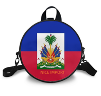 Tas Selempang Bendera Grenada untuk Wanita, Tas Tangan Bulat PU dengan Resleting untuk Penggunaan Sehari-hari, Dompet Ponsel, Tas Selempang Wanita Trendi