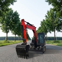 Excavatrice sur chenilles robuste de 8 tonnes, hydraulique, pour travaux de construction, avec moteur Yanmar, pompe Hengli, boîte de vitesses et cabine confortable, à vendre