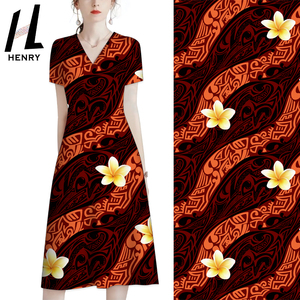 Henry 100% tela de poliéster Hawaiano Vintage polinesio Tribal impreso telas suave transpirable vestido <span class=keywords><strong>Material</strong></span> - Product Image 2