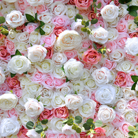 5D Witte Zijden Rozen Ritsbloemenwand 8x8 Eco-vriendelijk voor Bruiloft, Valentijnsdag & Feestdecoratie