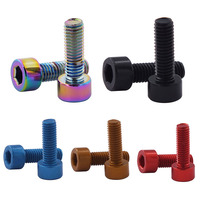 Sekrup Titanium Allen Bolt M3 M4 M5 X 25mm M6 M8 untuk Setang Sepeda, Sekrup Kepala Hex Socket, Baut Pengangkat Stem Setang Sepeda