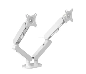 Dual Monitor Stand Universal Adjustable Spring-Assisted Full Motion Holder Bracket Arm for 17 to 32 inch Computer Screen