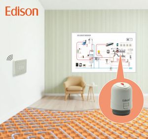 Attuatore Termico <span class=keywords><strong>Elettrico</strong></span> 230V a 4 Fili, Design Moderno per Radiatori a Pavimento con Effetto Fiamma per Hotel, Ville e Appartamenti - Product Image 5