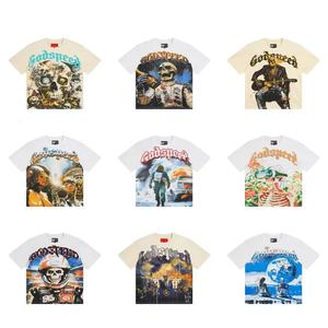 <span class=keywords><strong>T</strong></span>-<span class=keywords><strong>shirt</strong></span> a maniche corte lavata effetto vintage con stampa Teschio <span class=keywords><strong>Rock</strong></span> <span class=keywords><strong>Band</strong></span>, vestibilità ampia casual, unisex, per coppie, Base Layer God <span class=keywords><strong>Shirt</strong></span> - Product Image 1