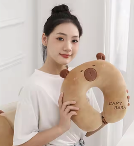 Almohada en forma de U de dibujos animados, almohada de cuello Kapipala, almohada de deformación de partículas de espuma, almohada de cuello multifuncional, almohada de siesta de oficina - Product Image 3