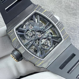 Montre-bracelet pour homme de luxe, élégante et de haute qualité, avec tourbillon, en fibre de carbone TPT, bracelet en caoutchouc de 20 mm, forme tonneau - Product Image 3