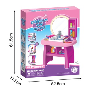 Recién llegado, <span class=keywords><strong>tocador</strong></span> rosa para niñas, mesa de espejo, lavabo de baño, juego de <span class=keywords><strong>tocador</strong></span> con luz de inducción - Product Image 2