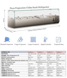 Réfrigérateur à salade, table de préparation pour pizzas, réfrigérateur à sushis - Product Image 2