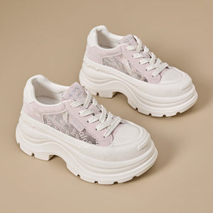Chaussures pour femmes à semelles souples et confortables, rehaussantes, respirantes en maille blanches, collection été 2026 - Product Image 6