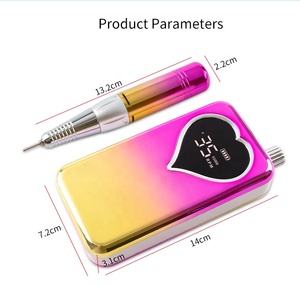 Perceuse professionnelle de manucure d'ongle de <span class=keywords><strong>coeur</strong></span> de dégradé sans fil avec la tête de meulage 35000rpm - Product Image 6