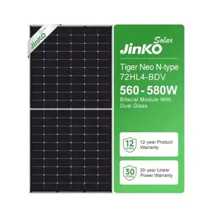 Jinko Panel surya harimau, Neo n-tipe 16BB Panel Panel surya Bifacial 144 sel surya Mono 575w 580W Panel surya Jinko harga