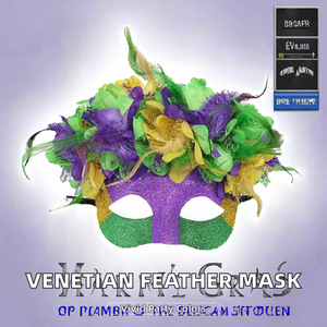 Máscara de Media Cara de PVC de Lujo para Mujer con <span class=keywords><strong>Plumas</strong></span> y Flores, Estilo Veneciano, para Fiesta, Carnaval, Halloween, Verde - Product Image 2