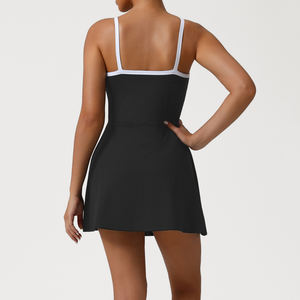 女童户外运动网球服，修身设计，防窥内衬，撞色，弹力套装 - Product Image 2