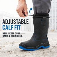 Bottes de sécurité montantes en cuir EN ISO 20345 S3, imperméables, avec embout en acier, résistantes à la perforation, pour usage industriel, toutes saisons