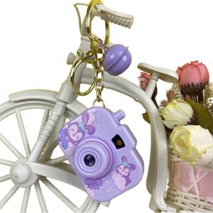 Porte-clés rond en métal tendance avec cristal en forme d'appareil photo et logo personnalisé en alliage de zinc pour clé, lampe ou cadeau - Product Image 3