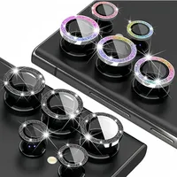 Protection d'objectif en diamant pour Samsung Galaxy S25 Ultra S25Plus S24+ Anneau d'objectif d'appareil photo pour Galaxy S24Ultra S23 Ultra Capuchon d'objectif brillant